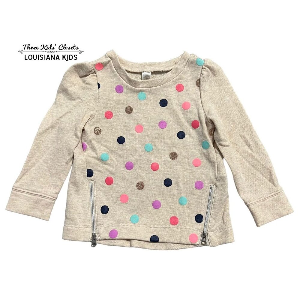 Cherokee 18m Oatmeal Colorful Polkadot Pullover